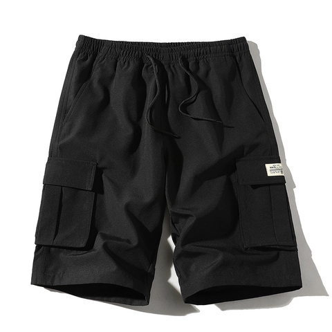 Men's Casual Cargo Shorts Loose Trendy Summer Polyester Multi-Pocket Drawstring Casual Shorts For Men Sports Outdoor