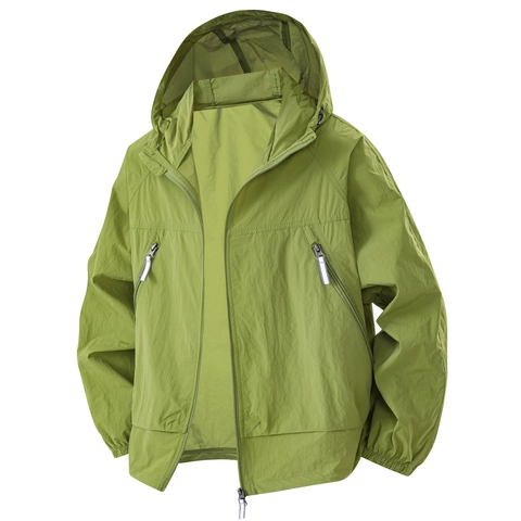Lightweight Nylon Ice Satin Sun Protection Jacket Breathable Hooded UV Protection Outerwear For Outdoor Fishing Hiking Casual Sporty Men Women
