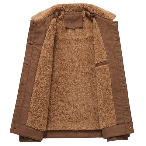 Veste d'Hiver en Fourrure de Lapin pour Hommes Décontracté Couleur Unie Manches Longues Revers Doublée Fausse Peau de Mouton Vêtement Urbain