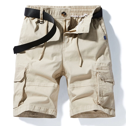 Pantalones Cortos Cargo para Hombre Multibolsillos Casual Mezcla de Algodón Verano Outdoor Workwear Shorts Con Cinturón