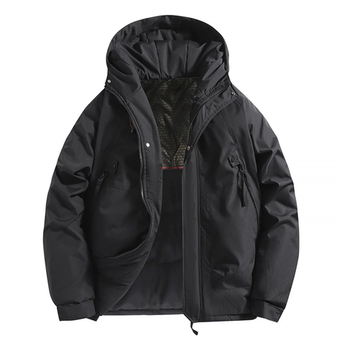 Giacca Imbottita Invernale da Uomo Parka Outdoor Antivento Multitasche con Cappuccio Cappotto in Cotone Caldo Casual
