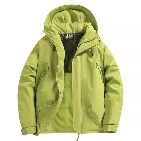 Giacca Imbottita Invernale da Uomo Parka Outdoor Antivento Multitasche con Cappuccio Cappotto in Cotone Caldo Casual