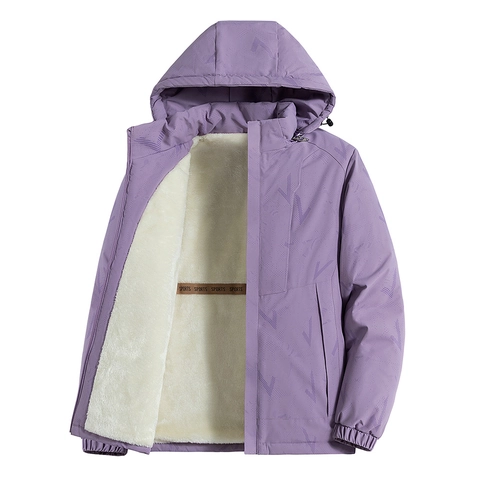 Winter Kapuzenjacke Verdicktes Vliesfutter Wasserdicht Winddicht Outdoor Bergsteigen Warmer Mantel Lässiger Sport Oberbekleidung