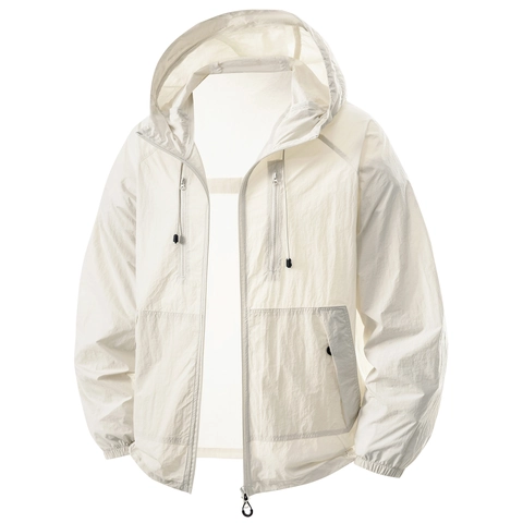 Hooded Sun Protection Clothing Outdoor Hiking Jacket UPF50+ Breathable Nylon Skin Coat For Men Women Lightweight Windbreaker