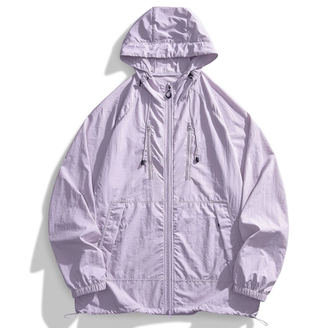 Unisex Sun Protection Jacket Lightweight Nylon Hooded Windbreaker UPF50 UV Shield Outdoor Fishing Hiking Casual Activewear