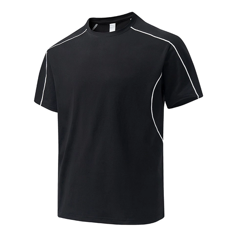 T-Shirt de Sport pour Hommes Respirant en Poliestere Séchage Rapide Haut de Fitness pour Course Extérieur Casual Ample Manches Courtes