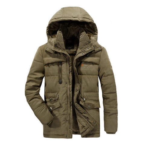 Parka Invernale da Uomo con Cappuccio Spesso Giacca Antivento Foderata in Pile Caldo Cappotto di Cotone Imbottito Taglie Forti