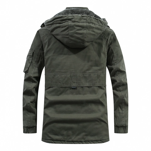 Giacca Imbottita in Cotone Casual da Uomo Con Fodera in Pile Spesso Parka Invernale Con Cappuccio Lunghezza Media Outdoor