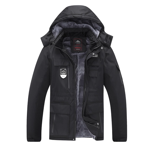 Winter Kapuzenjacke In Übergröße Winddicht Dick Gefütterte Fleece Outdoorjacke Wattierter Parka Für Herren Und Damen Casual Outwear