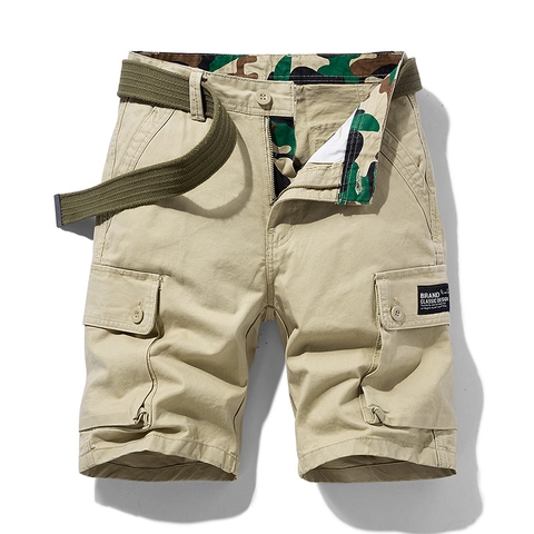 Pantaloncini Cargo Estivi da Uomo Nuovi in Stile Giapponese Vestibilità Comoda Pantaloncini Casual a Cinque Punti Con Cintura Uomo Bottom