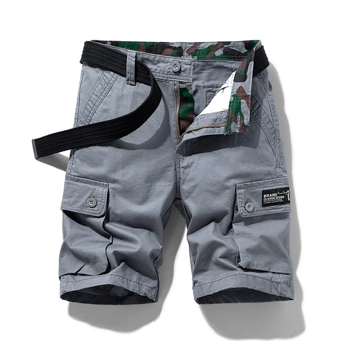 Pantaloncini Cargo Estivi da Uomo Nuovi in Stile Giapponese Vestibilità Comoda Pantaloncini Casual a Cinque Punti Con Cintura Uomo Bottom