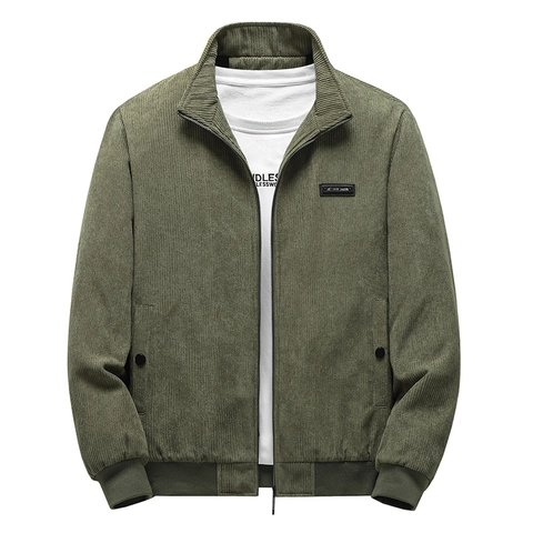 Herren Cordjacke Fleece Gefüttert Warm Winterjacke Stehkragen Reißverschluss Casual Workwear Outerwear Dick Übergröße Herren