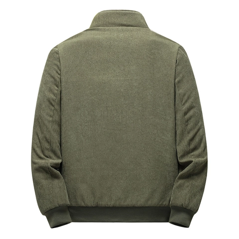Herren Cordjacke Fleece Gefüttert Warm Winterjacke Stehkragen Reißverschluss Casual Workwear Outerwear Dick Übergröße Herren