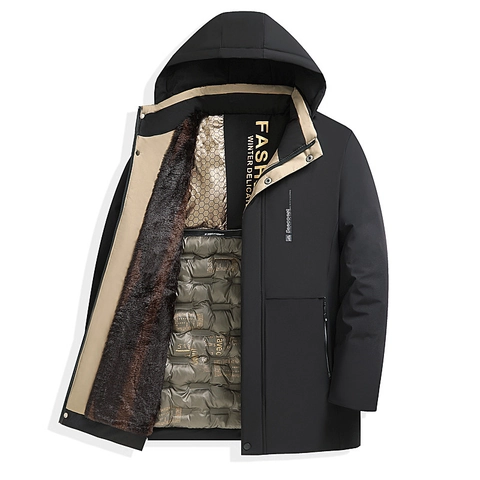 Giacca Parka Da Uomo Con Cappuccio Cappotto Invernale Caldo Spesso Con Fodera In Pelliccia Sintetica Antivento Casual Uomo
