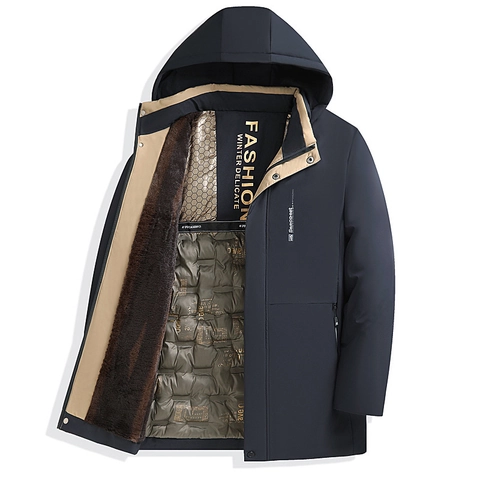 Giacca Parka Da Uomo Con Cappuccio Cappotto Invernale Caldo Spesso Con Fodera In Pelliccia Sintetica Antivento Casual Uomo
