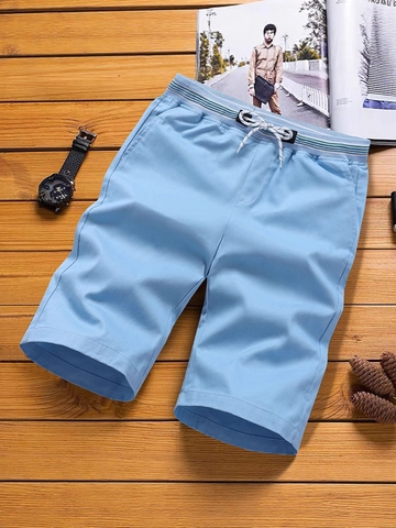 Pantaloncini Uomo Casual in Cotone Leggeri Traspiranti Coulisse Elastica Righe Sportivi Larghi Taglie Forti Estivi