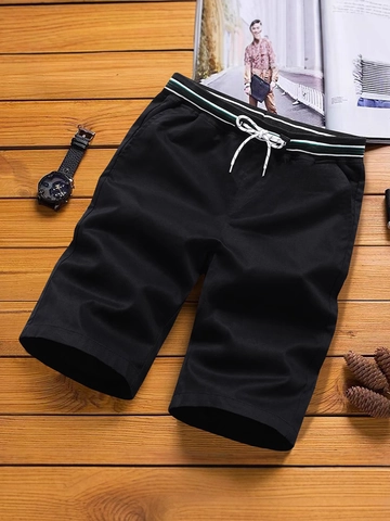 Pantaloncini Uomo Casual in Cotone Leggeri Traspiranti Coulisse Elastica Righe Sportivi Larghi Taglie Forti Estivi