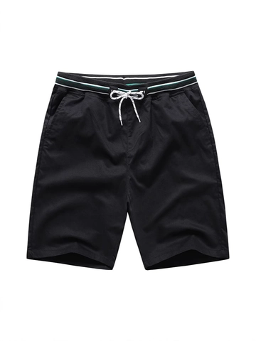Pantaloncini Casual da Uomo in 100% Cotone Estivi Vita Elastica con Coulisse Vestibilità Larga Gamba Dritta Sportivi Mare