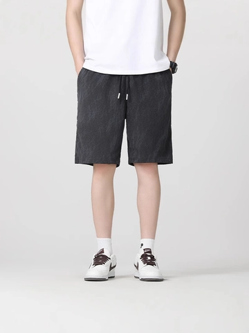 Ανδρικά Καλοκαιρινά Casual Σορτς Ice Silk Λεπτά Στεγνώνουν Γρήγορα Ίσια Παντελόνια Πέντε Σημείων Ελαστική Μέση με Κορδόνι