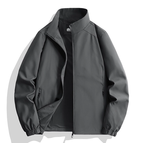 Chaqueta Exterior para Hombre con Cuello Alto Resistente al Viento Casual Con Bolsillos con Cremallera Poliéster Transpirable Deporte