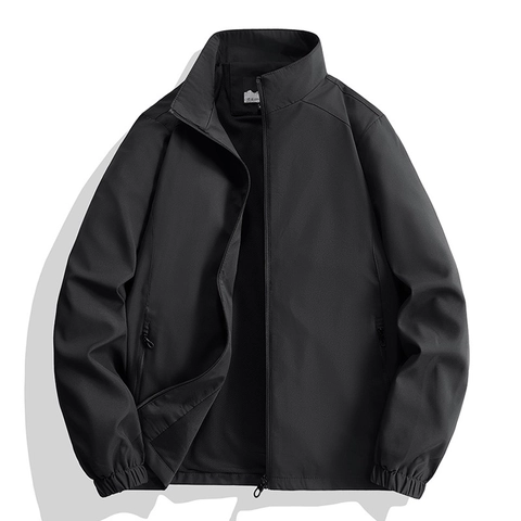 Chaqueta Exterior para Hombre con Cuello Alto Resistente al Viento Casual Con Bolsillos con Cremallera Poliéster Transpirable Deporte
