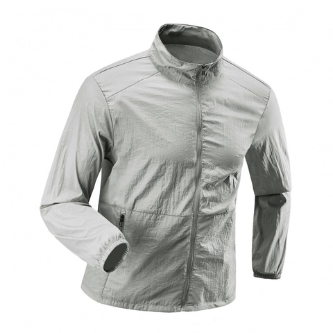 Chaqueta de Protección Solar Hombre UPF50+ Ligera Transpirable Impermeable Cortavientos Cuello Alto Cremallera Deporte