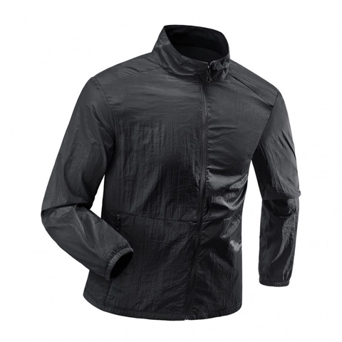 Chaqueta de Protección Solar Hombre UPF50+ Ligera Transpirable Impermeable Cortavientos Cuello Alto Cremallera Deporte