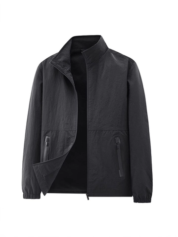 Men's Lightweight Windproof Jacket Stand Collar Casual Outdoor Zip-Up Windbreaker Coat Spring Autumn Jacket For Men