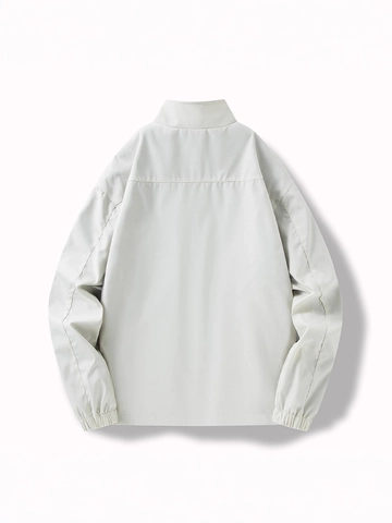 Αμερικάνικο Streetwear Βίντατζ Ζακέτα με Όρθιο Γιακά και Χρωματικό Μπλοκ Ανδρική Γυναικεία Αντιανεμική Πολυεστέρα με Φερμουάρ