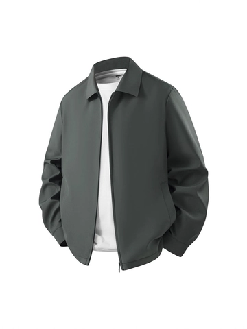 Men's Business Casual Windproof Jacket Slim Fit Lapel Zipper Outerwear Spring Autumn Solid Color Coat For Men Clothing
