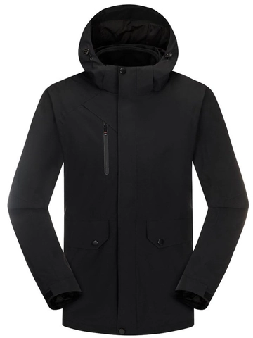 Unisex Wasserdichte Winddichte Outdoor Jacke Abnehmbarem Fleecefutter Kapuze Wandern Camping Bergsteigen Hardshell Mantel Mehrfachtaschen Parka