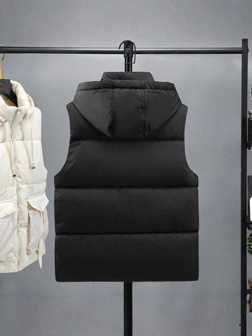 Herren Weste Mit Kapuze Wattierte Workwear Mehrere Taschen Lässig Winddicht Gesteppt Dicke Warme Ärmellose Jacke Außenbekleidung