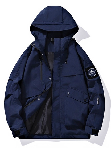 Men Hooded Windbreaker Jacket Waterproof Breathable Multi Pocket Tactical Workwear Outdoor Climbing Hiking Functional Coat