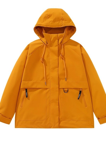 Damen Outdoor Wasserdichte Windjacke Berg-Stil Kapuzenjacke Cargo-Mantel Funktional Winddicht Frühling Herbst Oberbekleidung