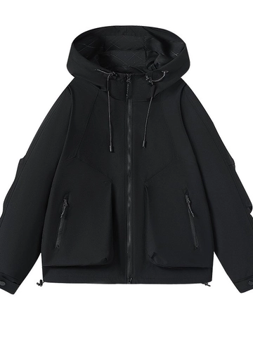 Unisex Outdoor Μπουφάν με Κουκούλα Αδιάβροχο Αντιανεμικό Τεχνικό Μπουφάν Λειτουργικό Casual Άνοιξη Φθινόπωρο Ελαφρύ με Φερμουάρ