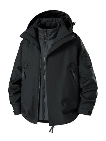 Chaqueta de Montaña para Hombre Mujer Con Forro de Plumón de Grafeno Desmontable Impermeable Cortaviento Para Senderismo