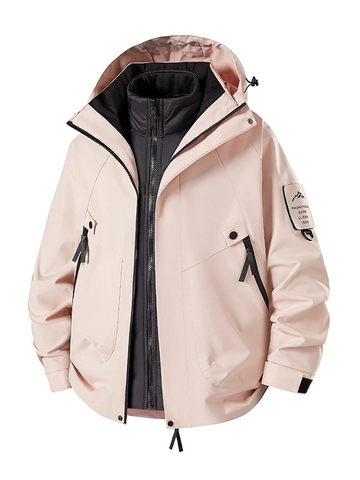 Chaqueta de Montaña para Hombre Mujer Con Forro de Plumón de Grafeno Desmontable Impermeable Cortaviento Para Senderismo