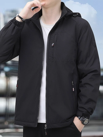Giacca a Vento Outdoor da Uomo Foderata in Pile Antivento Impermeabile Cappuccio Outerwear Casual Multi-Tasche Cappotto Invernale Uomo Top