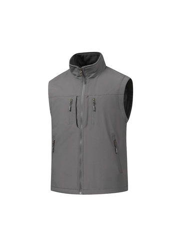 Herren Wende Weste Fleece Gefüttert Outdoor Wasserdicht Winddicht Stehkragen Mehrere Taschen Casual Winter Warm Outerwear