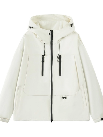 Chaqueta Hardshell de Poliéster para Exterior Unisex Impermeable Cortavientos con Capucha Estilo Montaña Senderismo Camping Primavera Otoño