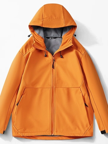 Unisex Outdoor Softshell Jacket Waterproof Windproof Hooded Climbing Coat Thermal Fleece Sportswear Outerwear For Hiking Travel