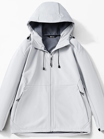 Unisex Outdoor Softshell Jacket Waterproof Windproof Hooded Climbing Coat Thermal Fleece Sportswear Outerwear For Hiking Travel