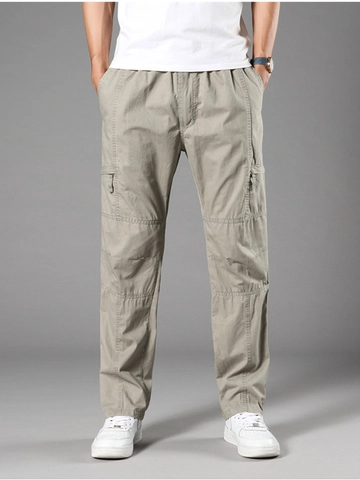 Herren Casual Pure Baumwolle Cargo Hose Lockerer Schnitt Gerade Bein Mehrere Taschen Outdoor Arbeitshose Übergröße M-6XL