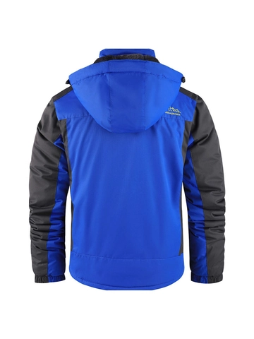 Chaqueta de Hombre con Capucha para Exteriores Forro de Vellón de Poliéster Resistente al Viento Impermeabile Abrigo Térmico de Invierno para Senderismo Escalada Pesca Deportiva Talla Grande