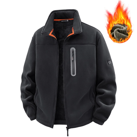 Giacca in Pile Outdoor da Uomo Ispessita Antivento Calda Collo in Piedi Cappotto Tattico Stile Militare Full Zip Casual Outdoor Uomo
