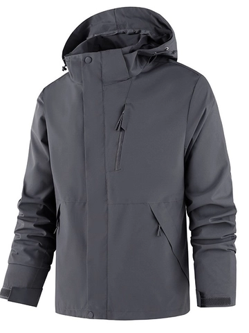 Waterproof Windproof Outdoor Hardshell Jacket Polyester Breathable Hooded Coat For Men Women Couple Traveling Hiking