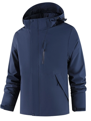 Waterproof Windproof Outdoor Hardshell Jacket Polyester Breathable Hooded Coat For Men Women Couple Traveling Hiking