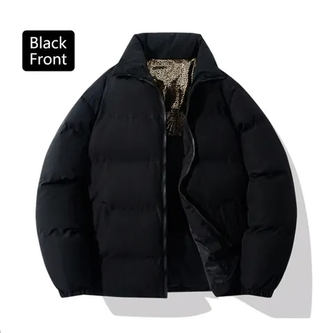Doudoune en Graphène d'Hiver pour Hommes Col Montant Couleur Contrastée Manteau Rembourré Épais Coupe-Vent Décontracté Chaud Veste de Mode