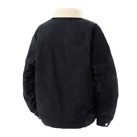 Giacca in Velluto a Coste da Uomo Con Fodera in Pile Sherpa Pesante Caldo Capospalla Invernale Casual Retro Cappotto da Lavoro