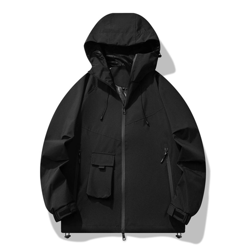 Chaqueta Hardshell para Hombre Outdoor Impermeabile Cortaviento con Capucha Deportivo Color Sólido Senderismo Transpirable Abrigo